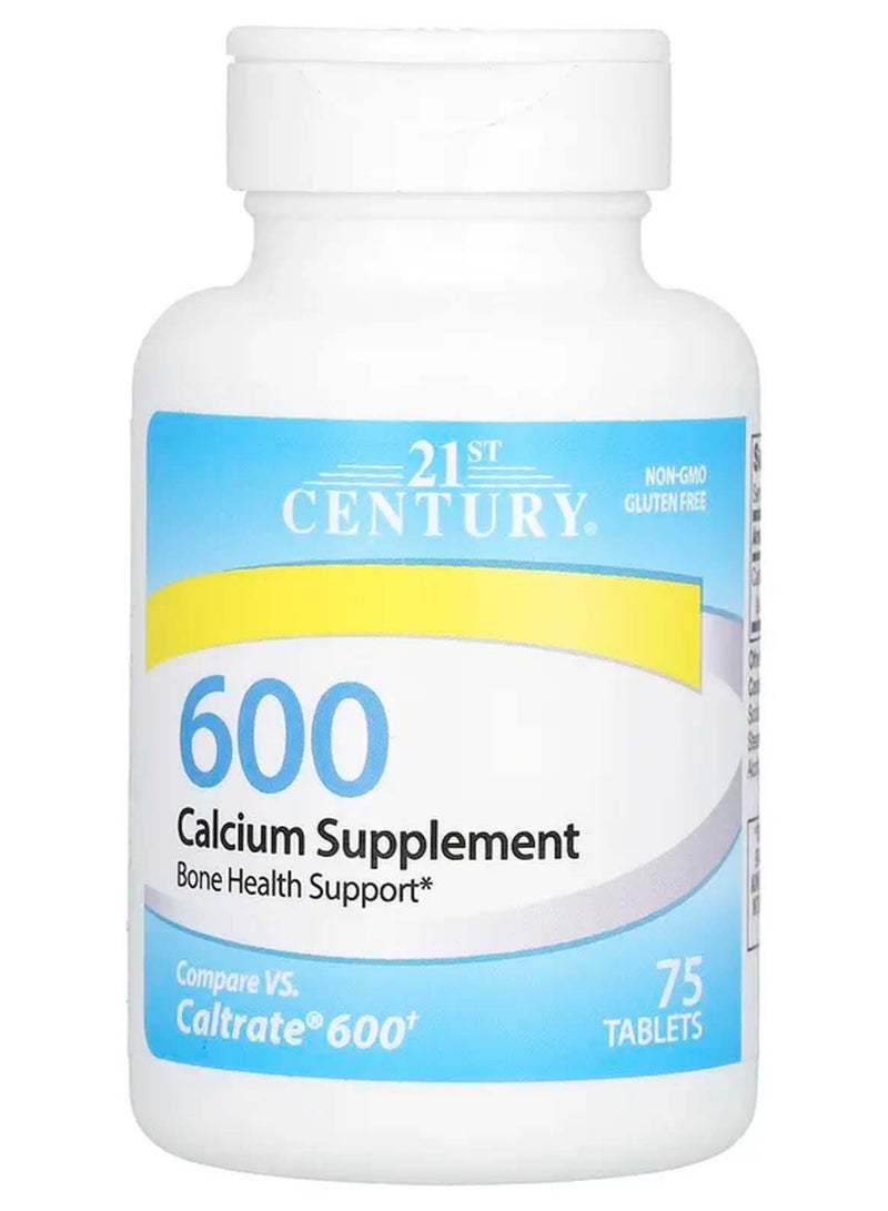 21st Century Calcium Supplement 600, 75 Tablets (600 mg per Tablet) - Image 1